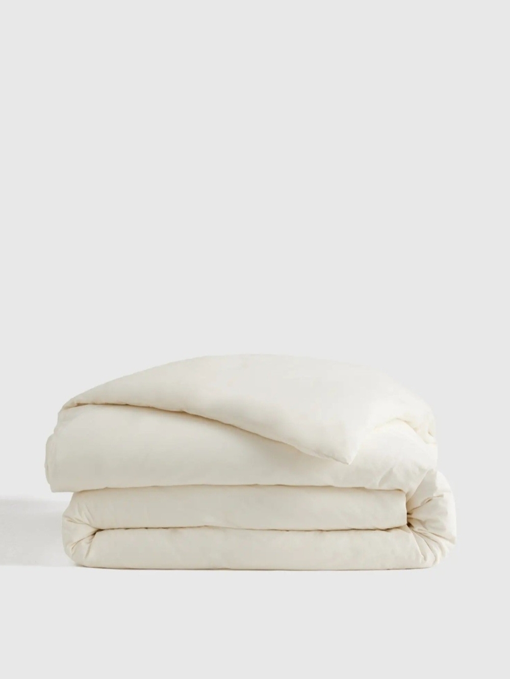 NIB Quince Organic Brushed Cotton Duvet Cover, Full/Queen, Ivory